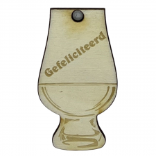 Hout - Whiskyglas 'Gefeliciteerd'